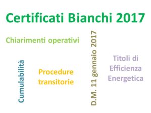 certificati bianchi nel 2017