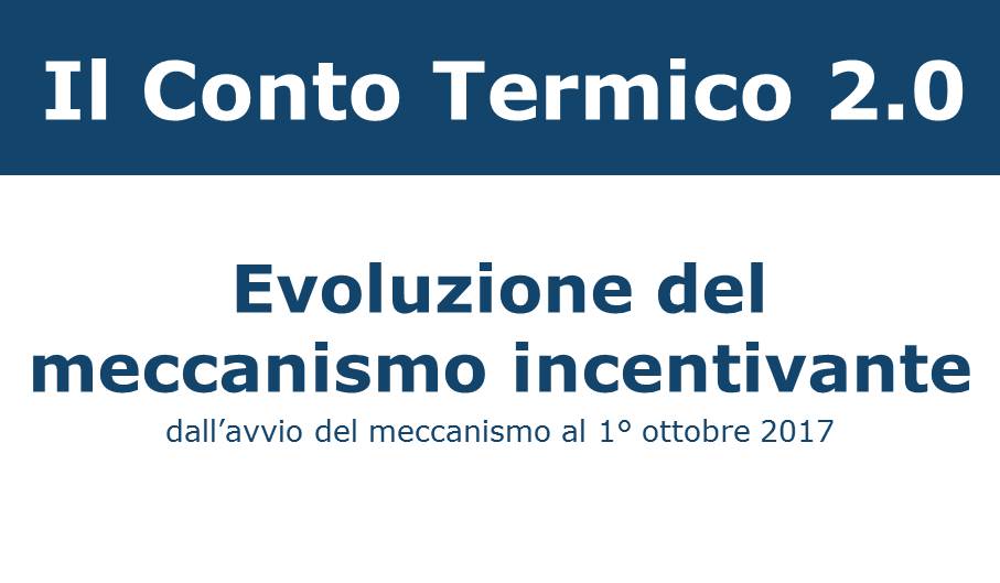 L'evoluzione del Conto Termico ( da luglio 2013 al 1° ottobre 2017)