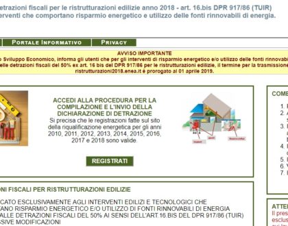 Comunicazione ENEA per ristrutturazioni edilizie che accedono al Bonus casa