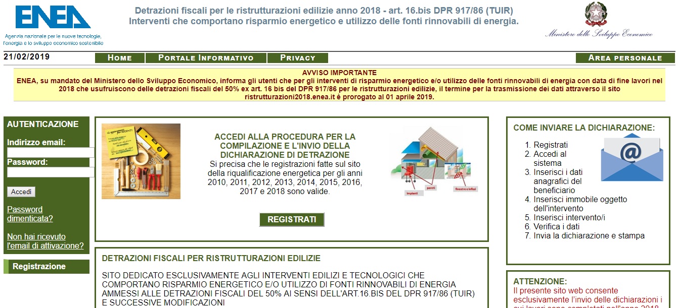 Comunicazione ENEA per ristrutturazioni edilizie che accedono al Bonus casa